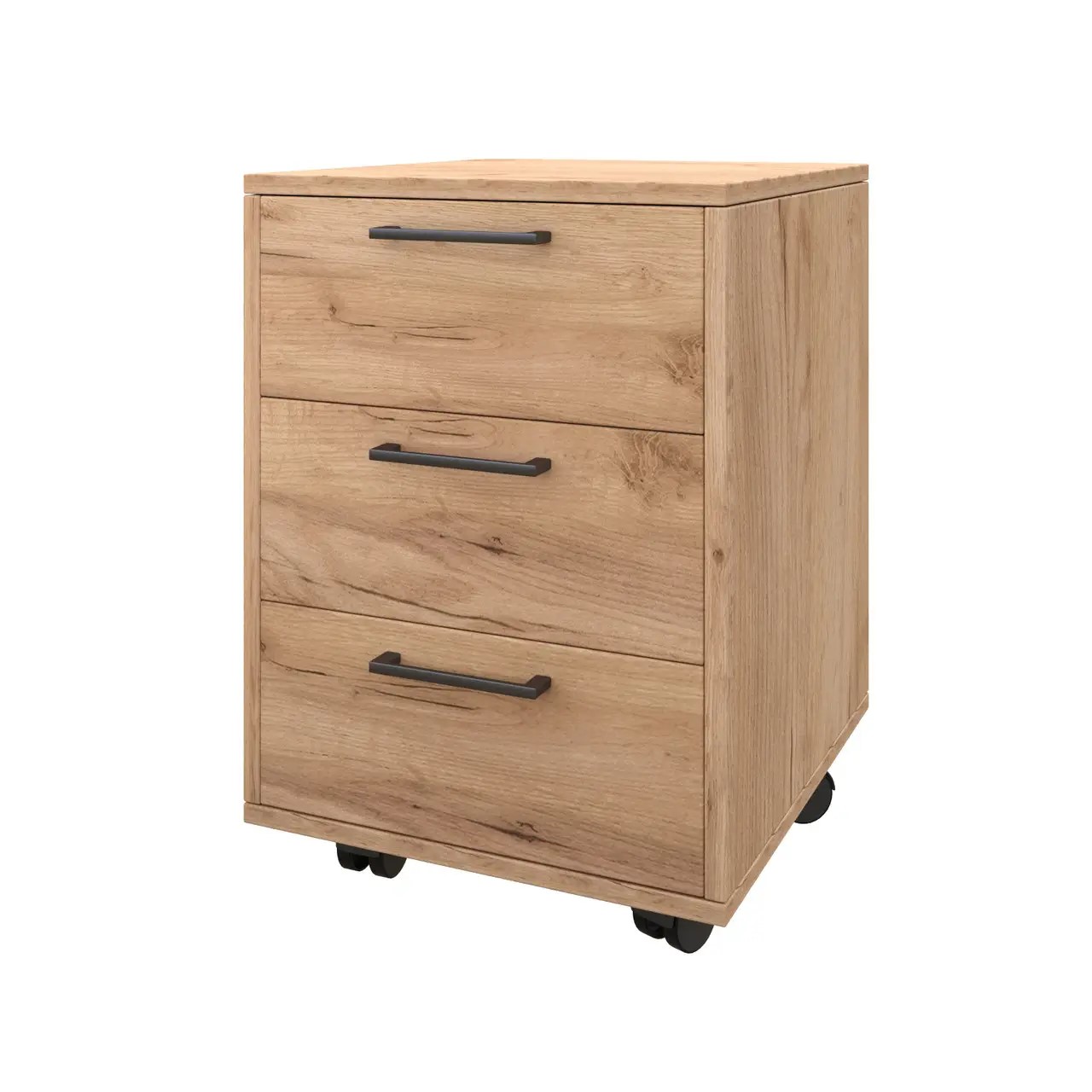 Тумба мобільна ВЕСТ ВУД КОМПАНІ 2012 VV-450-2-2b (450х500х650мм), ЛДСП, 3 шухляди, дуб крафт золотий